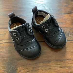 Toms Toddler Brogue Black Leather Dress shoe